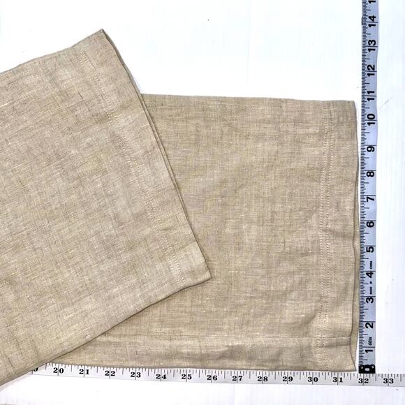 Chicos Linen High Rise Wide Leg Pants Size 2/L Oatmeal Pockets Coastal Lagenlook - Picture 10 of 12